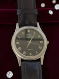 Montre homme Wintem vintage à quartz cadran noir chiffres romains rétro