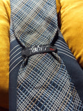 Cravate vintage Favor 368 motif géométrique bleu gris en soie homme