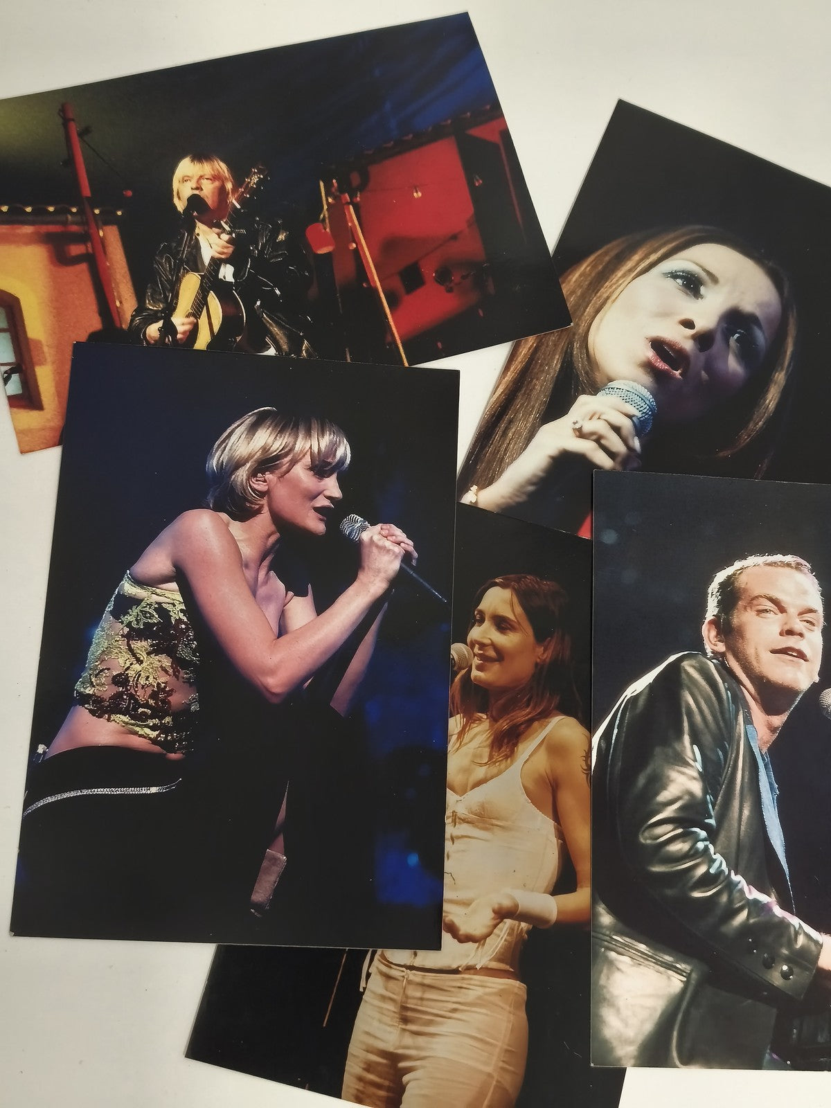 Photographies originales chanteurs concerts lot x5 scène couleur