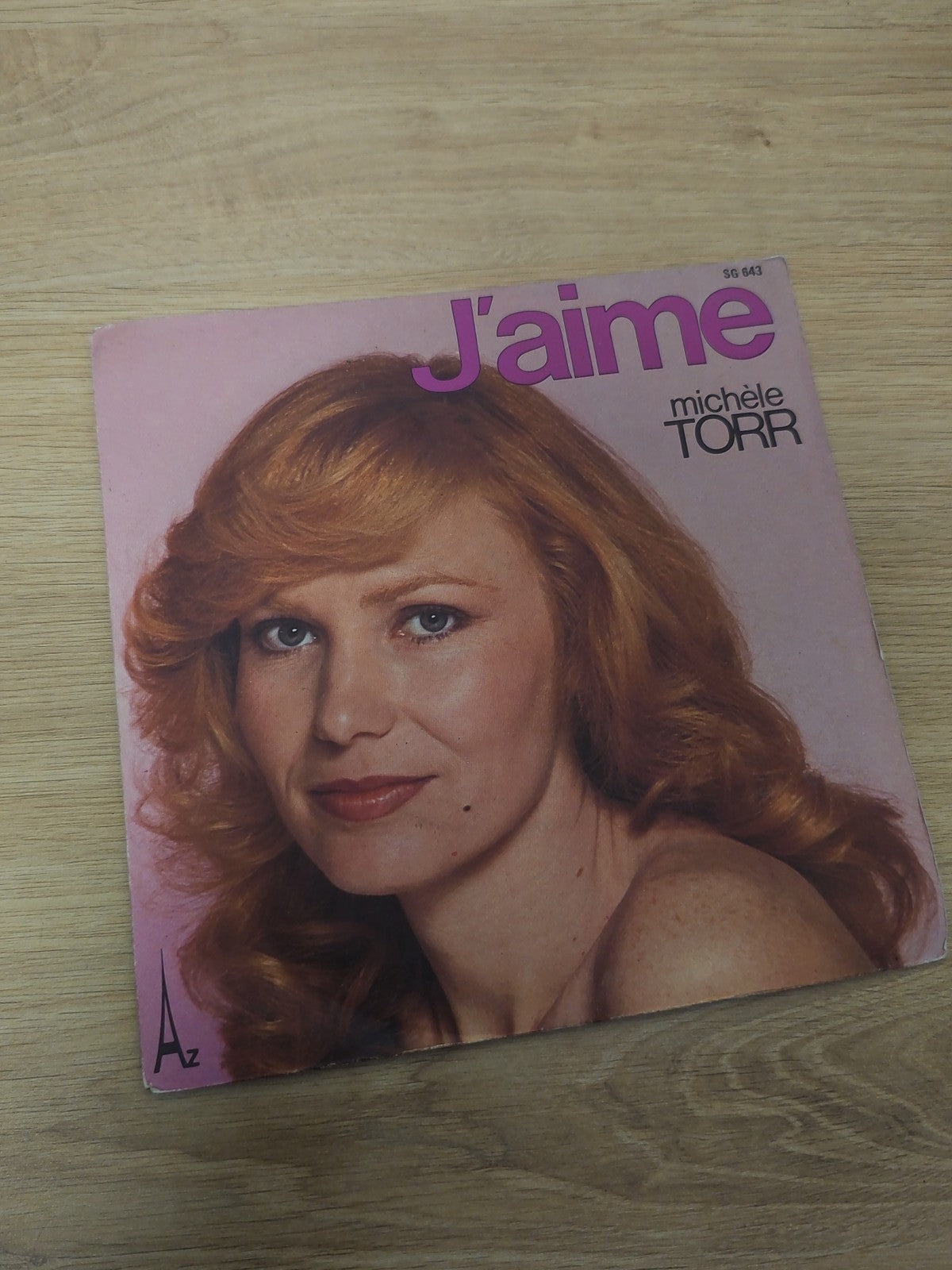 Vintage 45 rpm old vinyl record Michele Torr retro collection French song