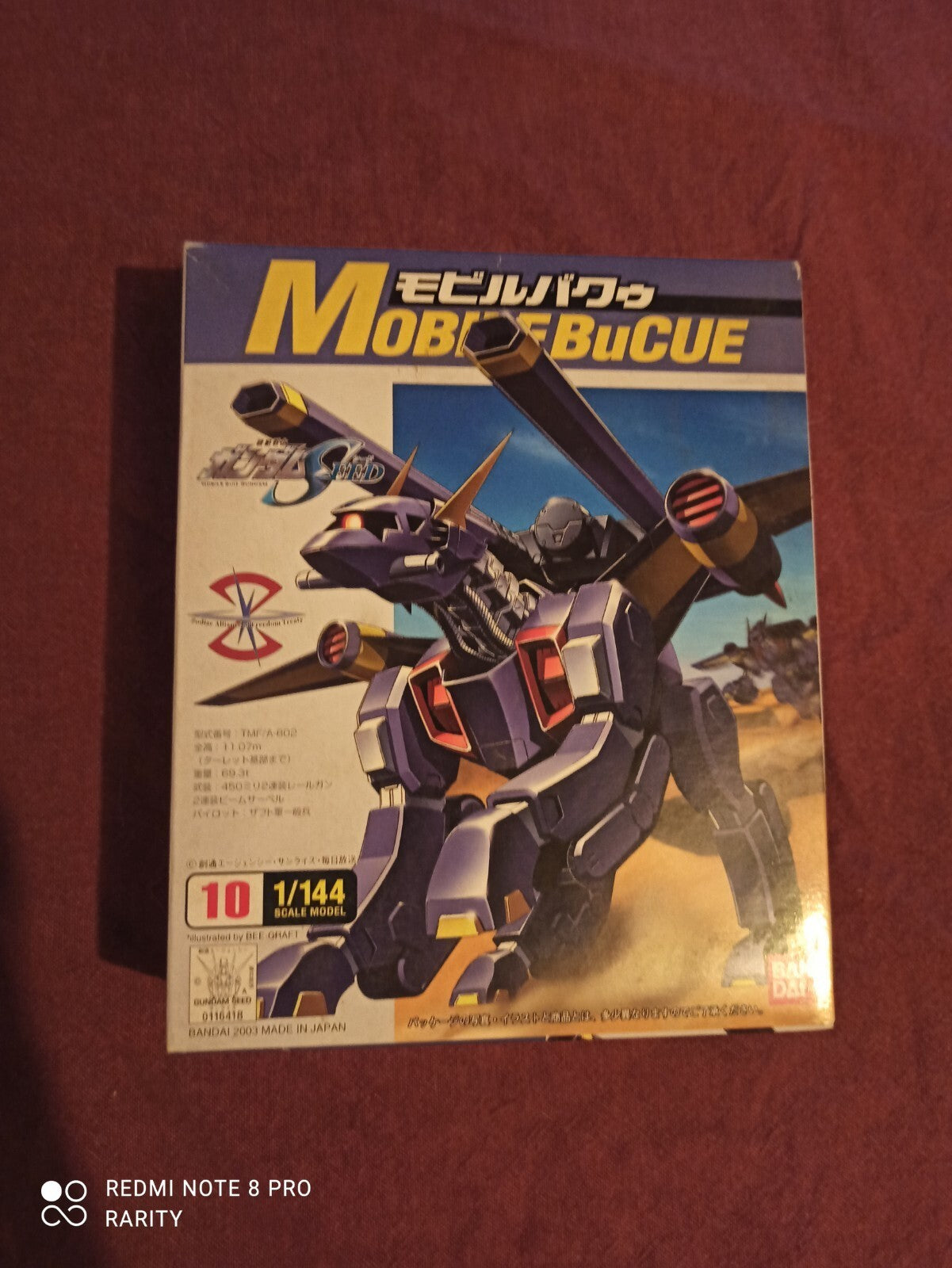 Maquette Bandai Mobile BuCUE Gundam 1/144 vintage, modèle 2003, boîte japonaise