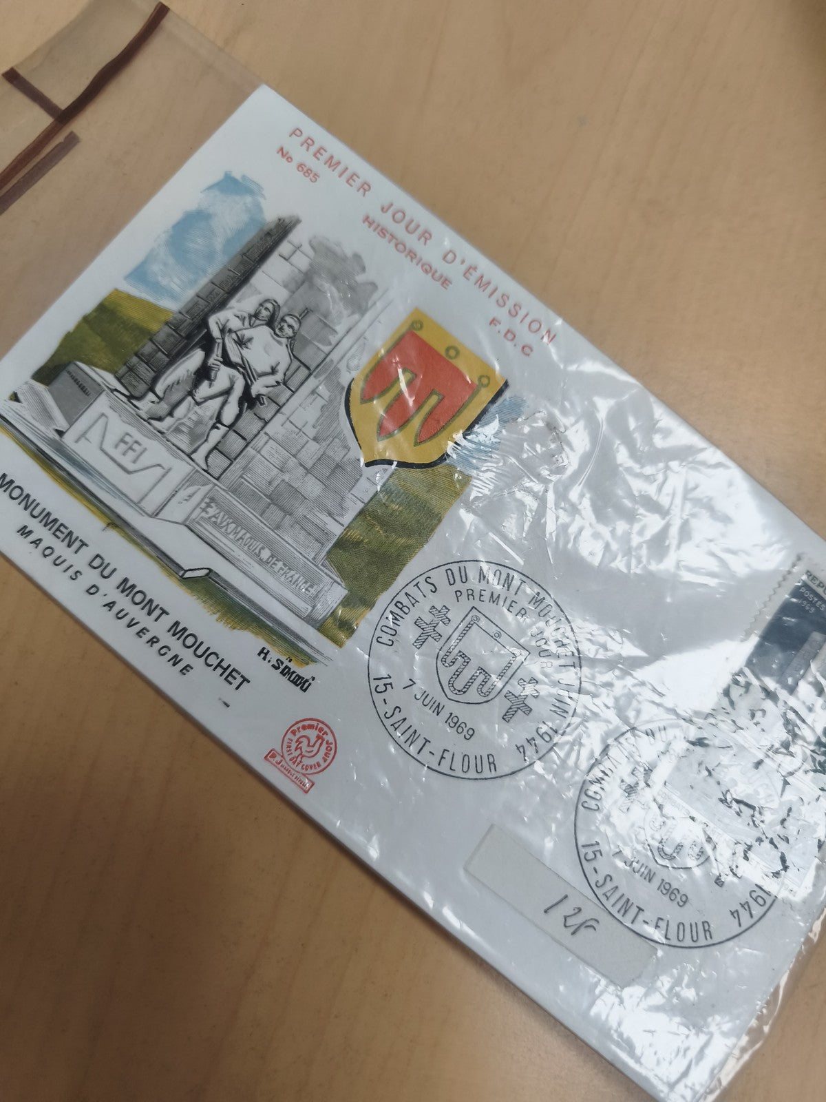 Enveloppe FDC Premier Jour 1969 Mont Mouchet Combats Saint-Flour Philatélie