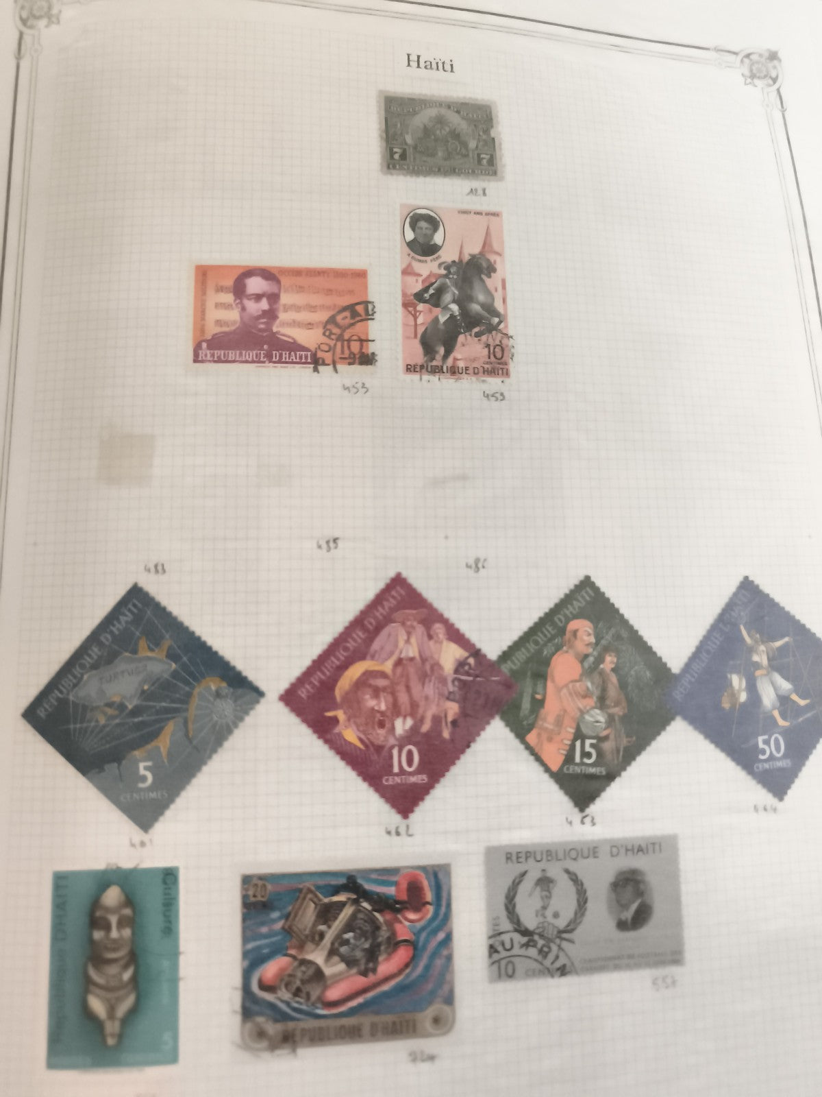 Timbres anciens Haïti lot x10 oblitérés République d’Haïti philatélie vintage