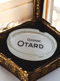 Cendrier publicitaire vintage Cognac Otard verre épais ovale bar bistrot déco