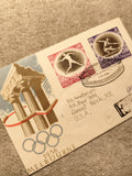Lettre premier jour JO 1956 Melbourne timbres Pologne Olympiade philatélie (Ref