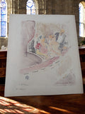 Lithographie Art Nouveau A. Grasset scène théâtre vintage pastel