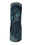 Statue femme assise bois exotique sculpté artisanat traditionnel déco