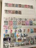 Lot de timbres Belgique oblitérés multicolores, visages et monuments (support ex