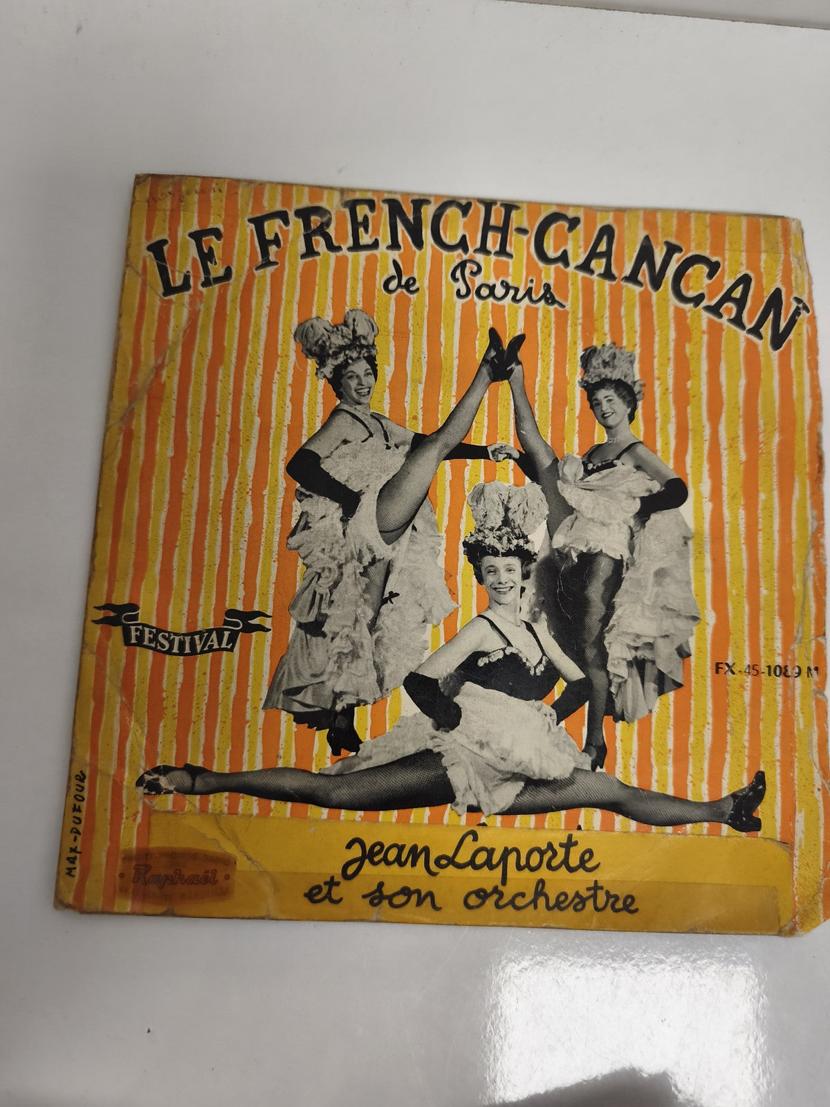 Vinyle 45 tours Jean Laporte French Cancan Paris pochette Festival