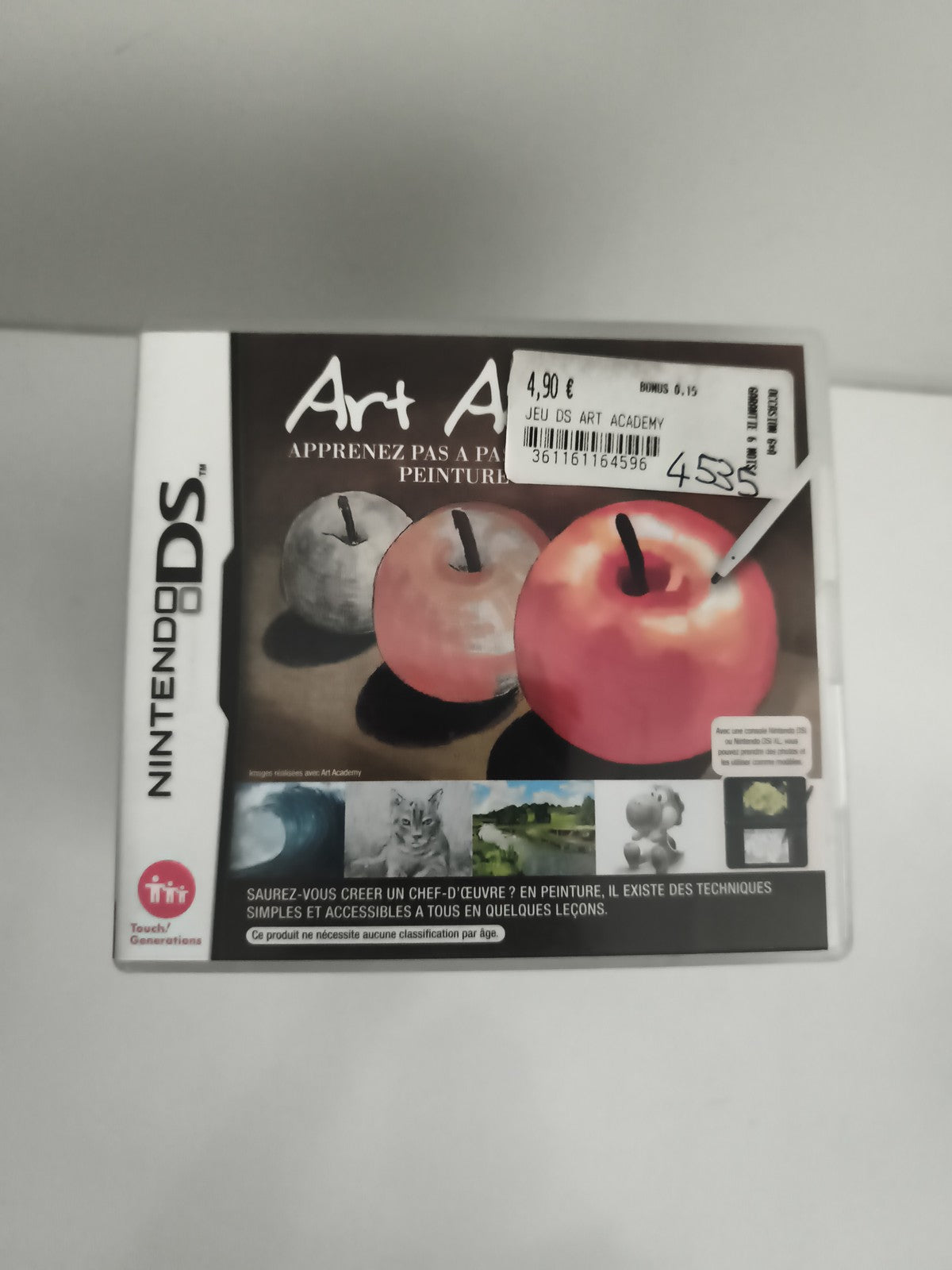Jeu Nintendo DS Art Academy boîte FR, apprentissage dessin peinture