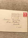 Lettre oblitérée Boulogne-sur-Mer 15c Marianne timbre rouge philatélie (Ref 27)