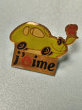Vintage pin's Shell voiture verte publicitaire rétro collection (Ref 4)