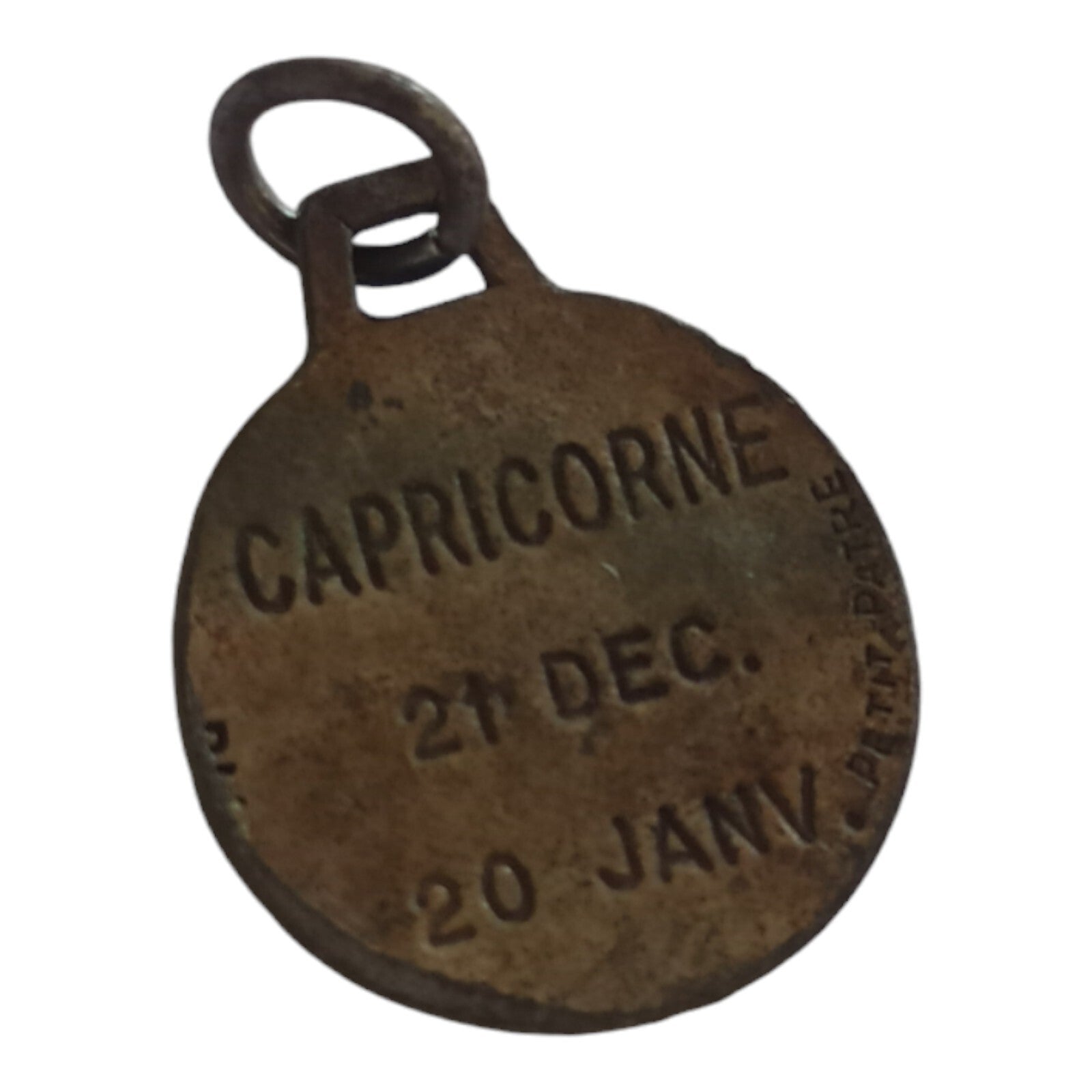 Vintage 1970 Capricorn zodiac medal relief pendant small medal