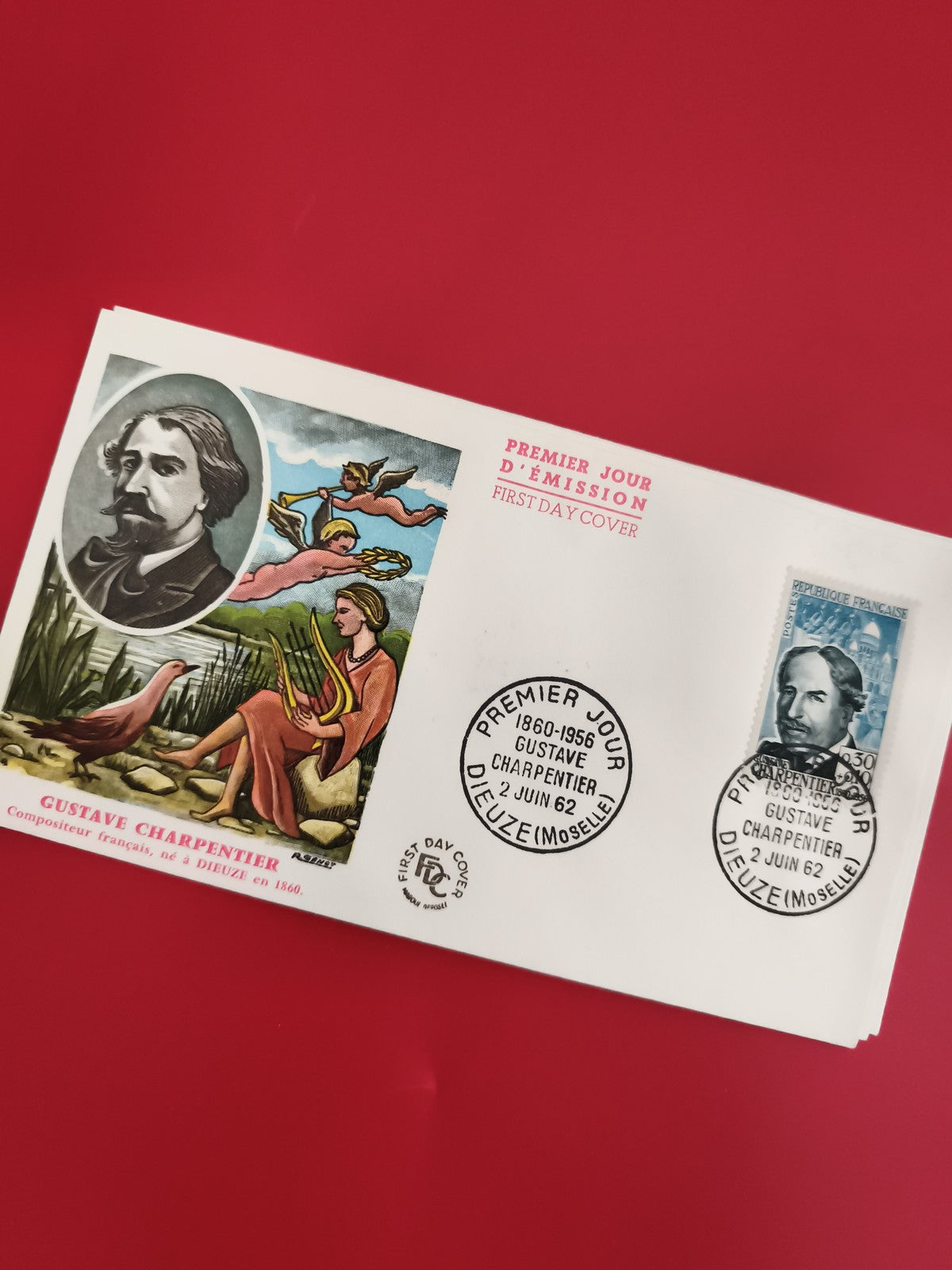 Lettre Premier Jour Gustave Charpentier 1962 Dieuze FDC Philatélie (Ref 1)