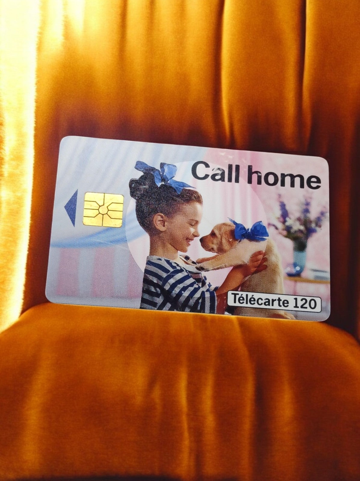 Télécarte 120 unités Call home vintage, carte téléphonique puce, rare