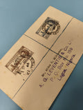 Ancienne carte postale philatélie XIXe, timbres Nigeria, collection Belgique