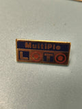 Vintage pin's Loto Multiple rectangulaire bleu rouge collection jeux anciens