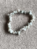 Bracelet pierre naturelle bleu clair chips élastique bijou fantaisie