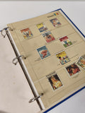 Classeur de timbres partiellement rempli Tchad, pages à anneaux, couverture bleu