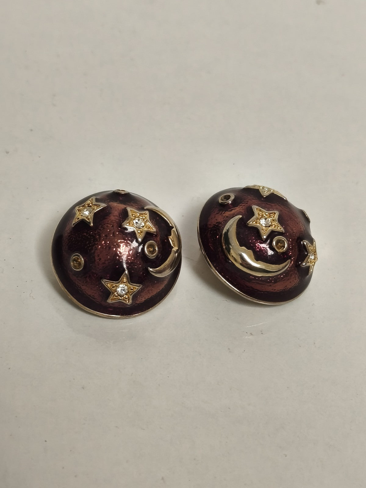 Paire boucles d'oreilles rétro vintage ancien, bijou d'époque pour collectionneu