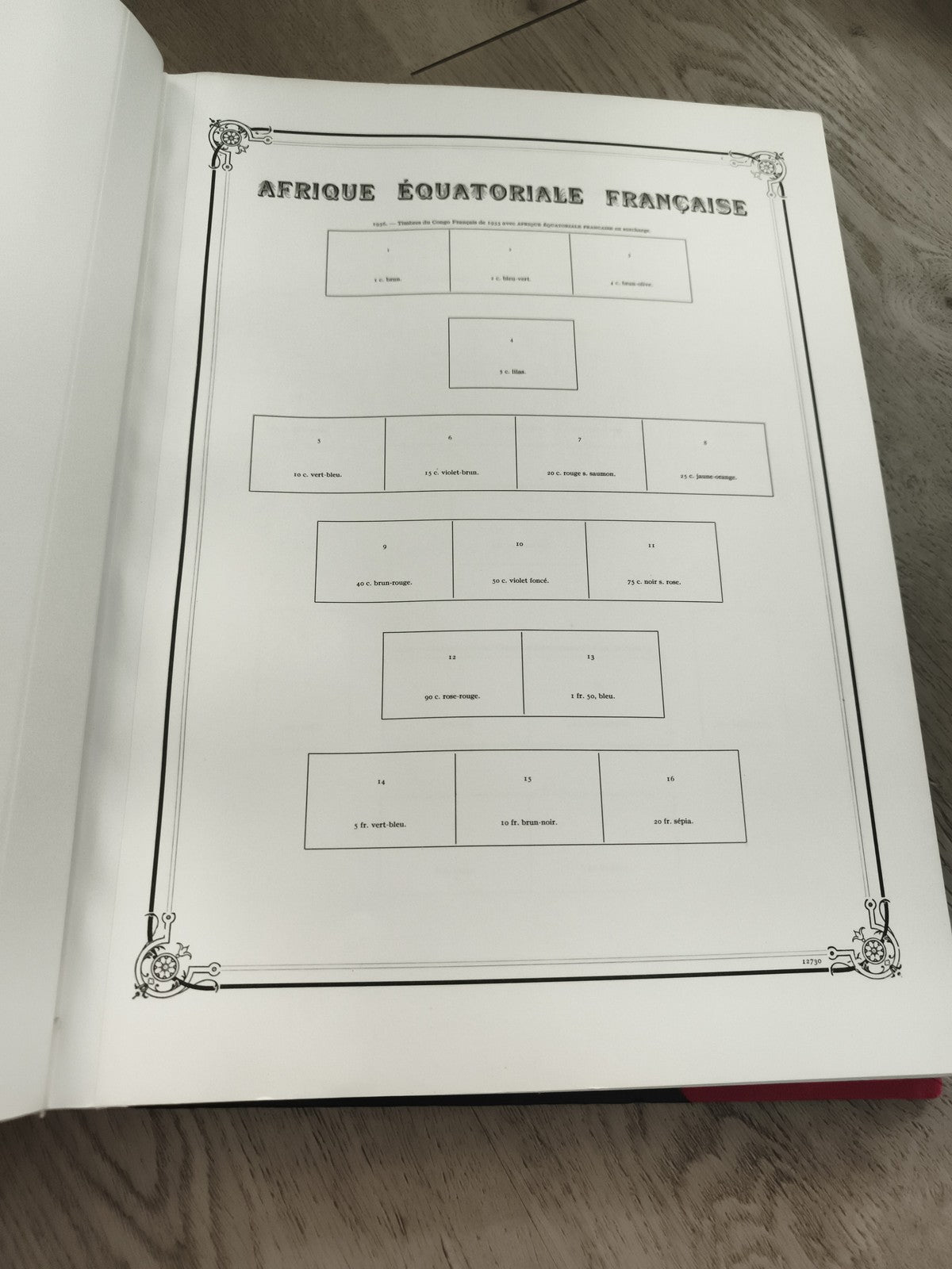 Classeur timbres vide Afrique Équatoriale Française album philatélie pages illus