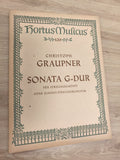 Ancien livre partitions violon piano Graupner Sonata G-Dur Hortus Musicus