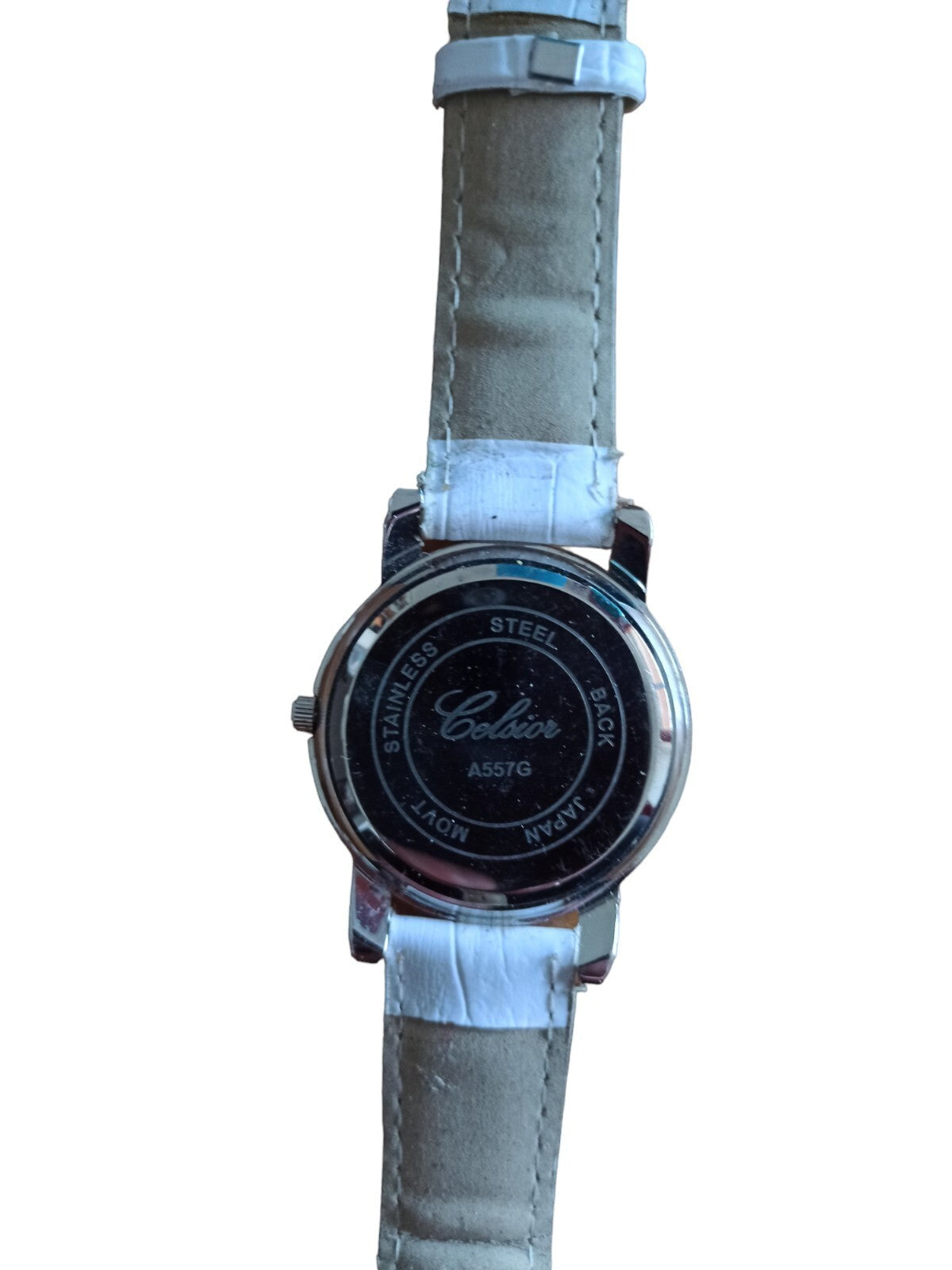 Montre femme Celsior vintage blanche strass motif cœur bracelet élégant