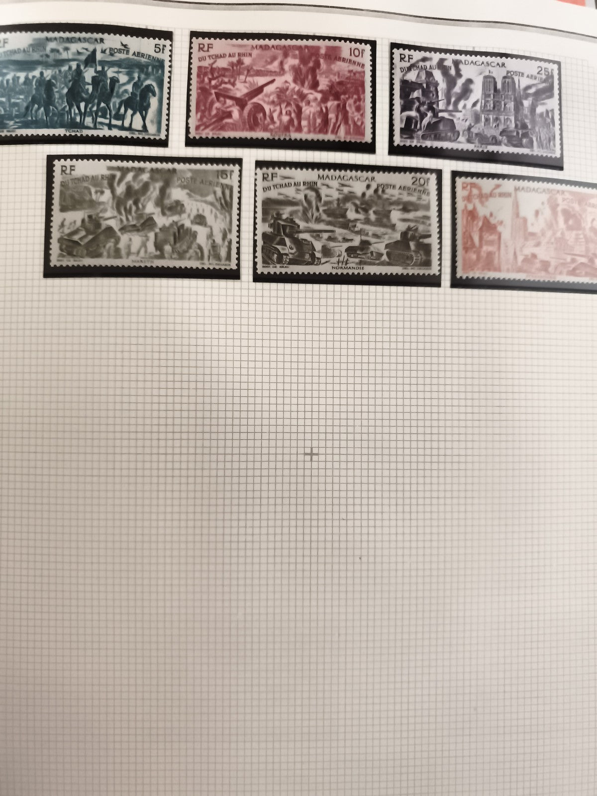 Timbres anciens Madagascar RF poste aérienne neufs série complète guerre