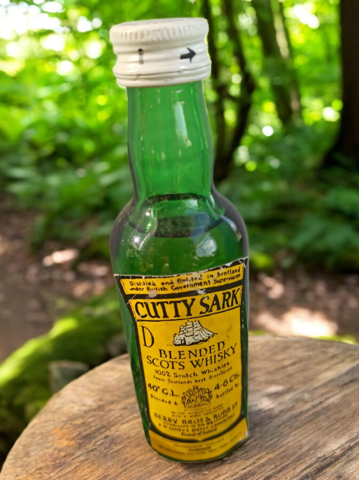 Mignonette Vintage Whisky Cutty Sark 4,6 cl ? Bouteille Verte Collection