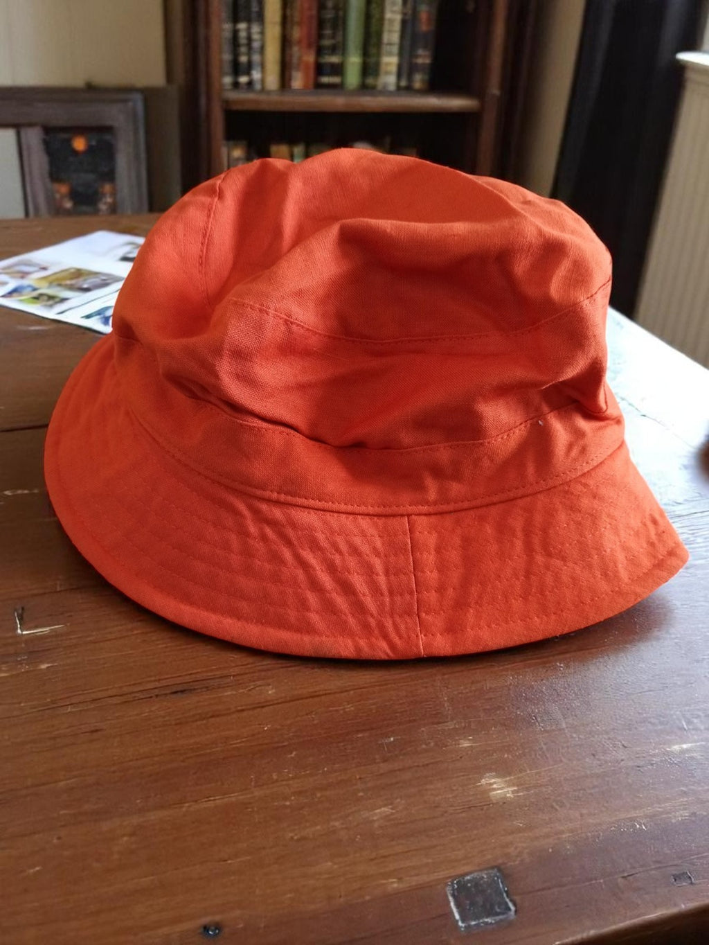 Chapeau bob homme orange vintage La Chapellerie neuf deadstock