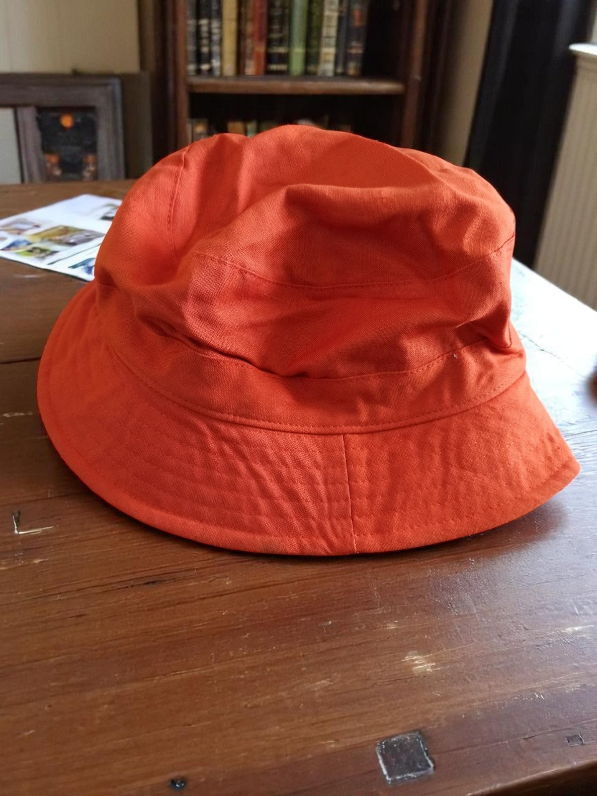 Chapeau bob homme orange vintage La Chapellerie neuf deadstock