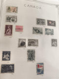 Lot anciens timbres Canada oblitérés philatélie vintage feuille collection