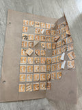 Gros lot ancien timbres Marianne orange 5c, planche philatélie étude France