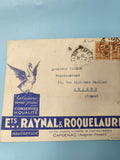 Ancienne enveloppe oblitérée Raynal & Roquelaure début XXe, philatélie vintage