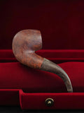 Pipe ancienne courbe vintage finition brune signée, style rétro tabac
