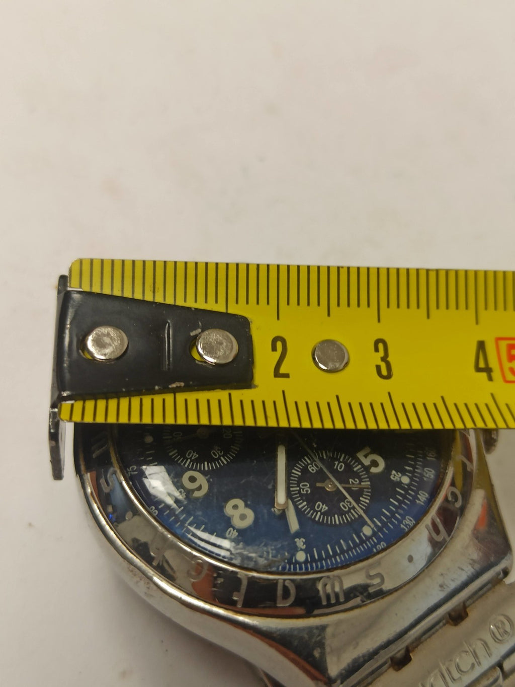 Montre Swatch chronographe vintage homme acier cadran bleu rétro ancien