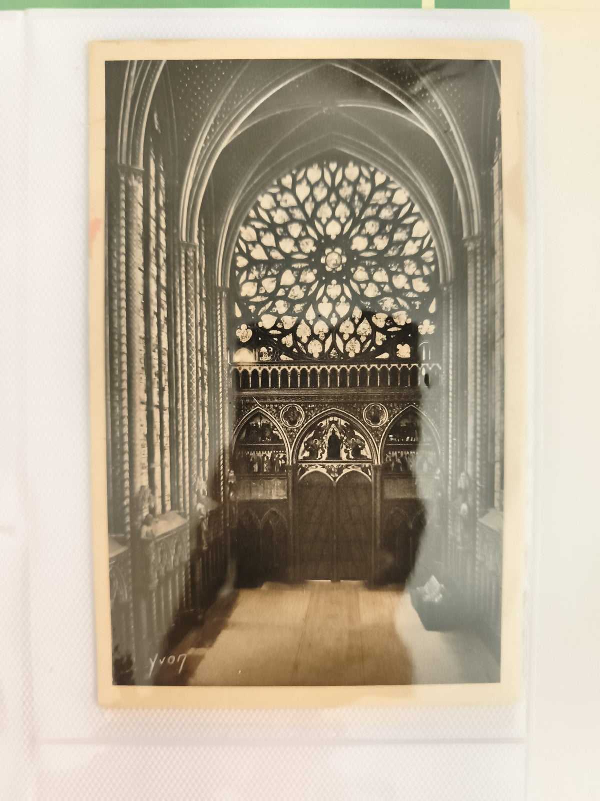 Carte postale ancienne CPA cathédrale rosace gothique Yvon photo vintage