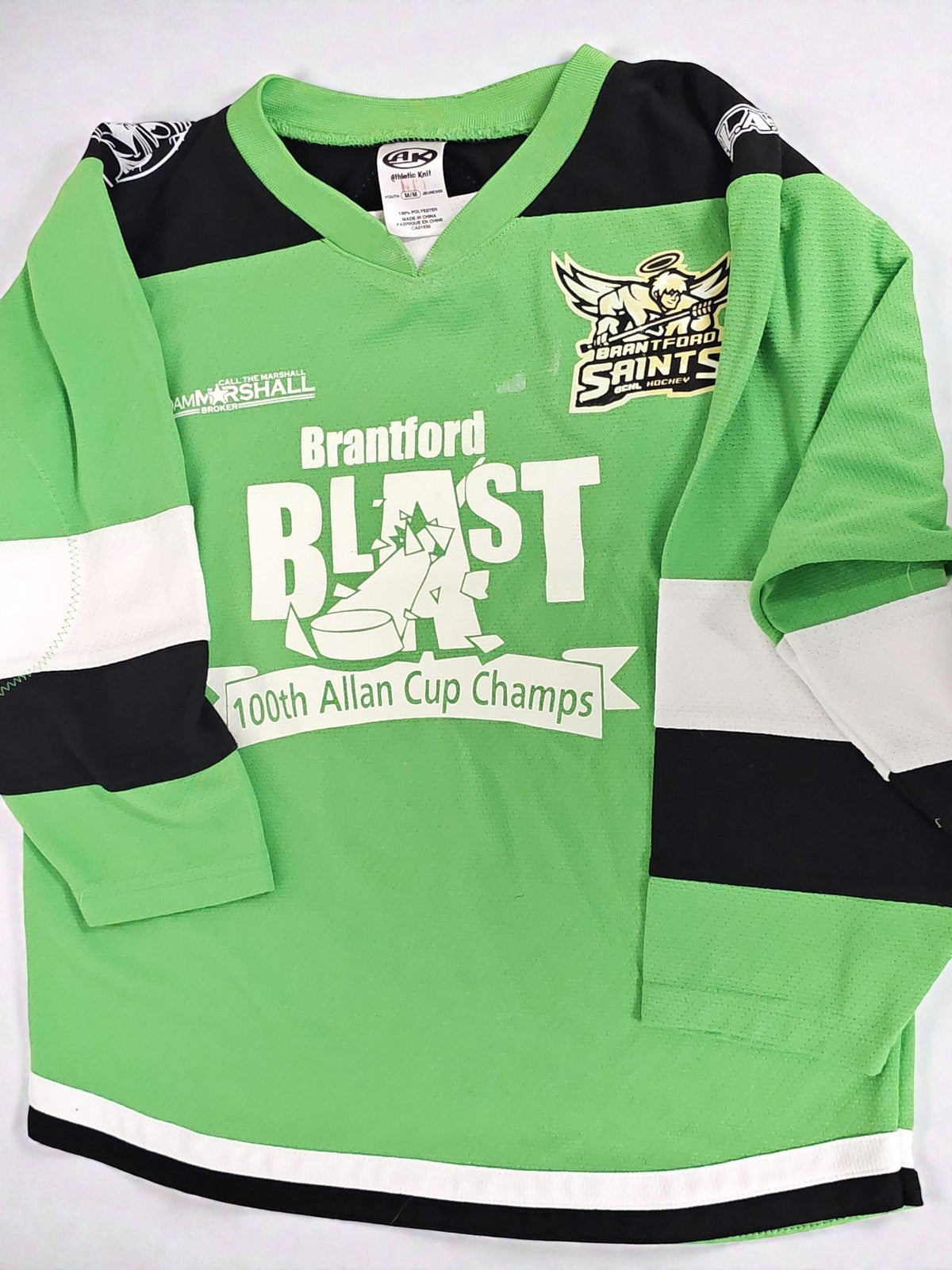 Maillot Brantford Blast Allan Cup 100 ans taille M hockey officiel Brantford
