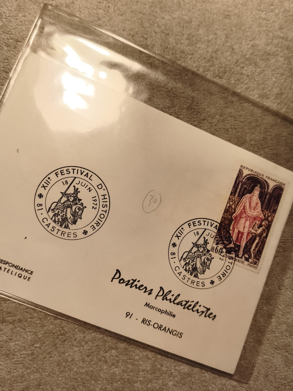Lettre FDC XIIIe Festival Histoire Castres 1972 oblitérée timbre France philatél