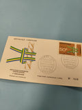 Enveloppe FDC Gabon 1968 Timbre 50F Europe-Afrique 5e anniversaire numérotée