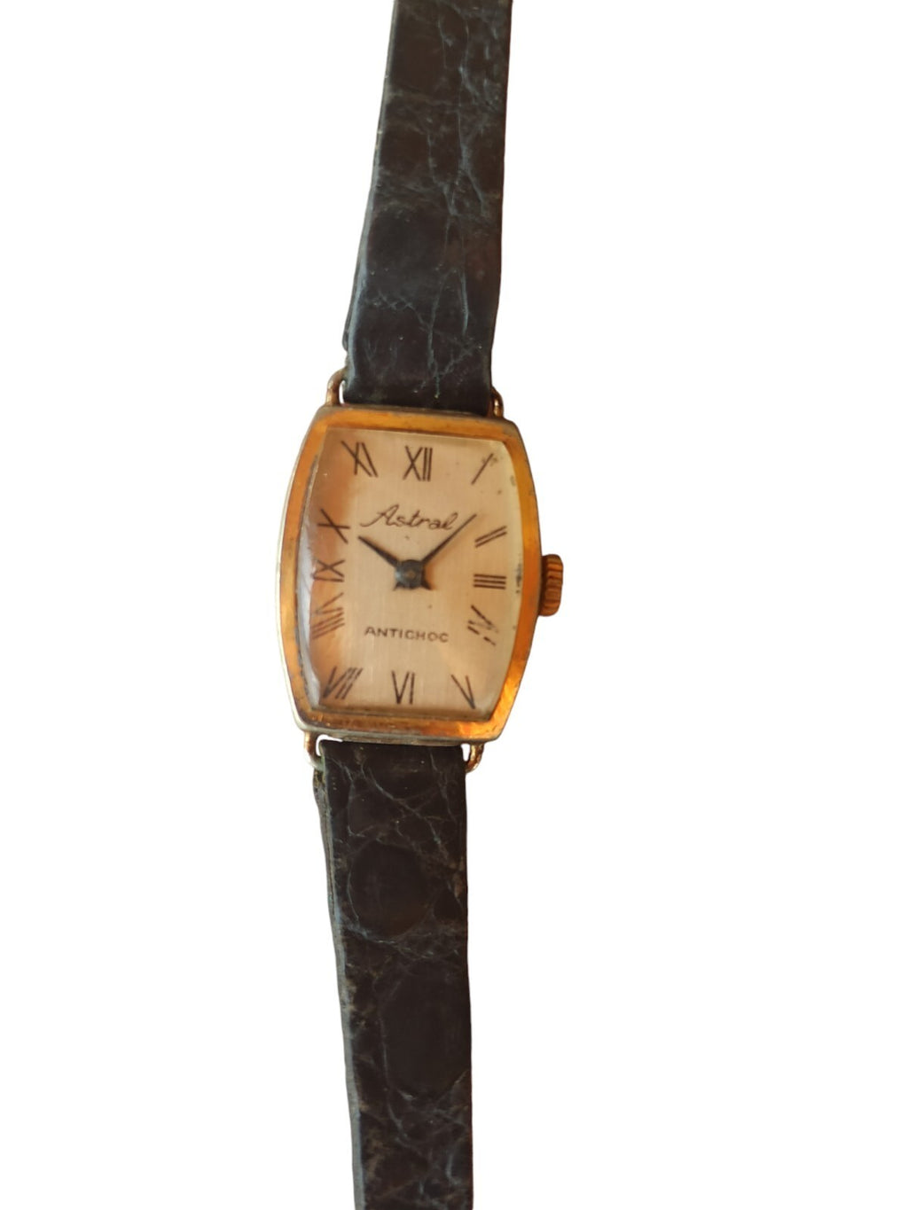 Montre Astral mécanique vintage antichoc cadran rectangulaire années 60-70