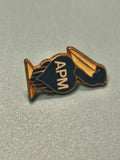 Vintage pin's APM bleu motif oiseau ancien badge collection (Ref 16)