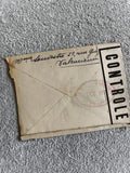 Lettre ancienne contrôlée, cachet postal, philatélie, enveloppe manuscrite