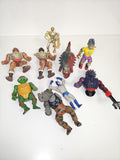 Lot figurines vintage MOTU, Tortues Ninja et autres, anciens jouets vrac collect