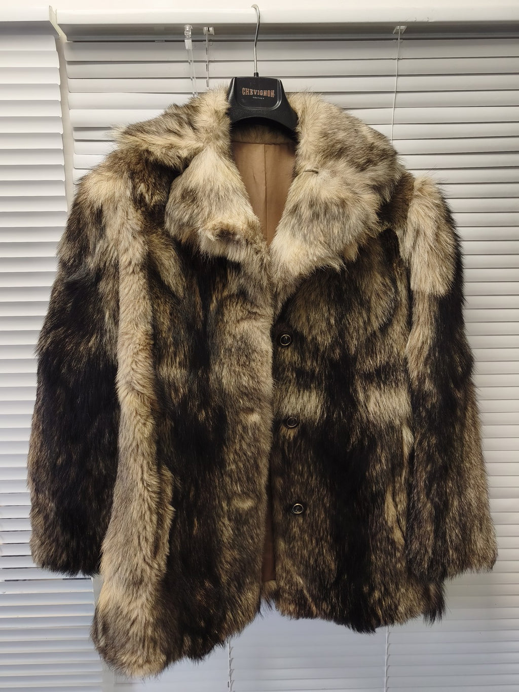 Blouson vintage femme XL ancien veste rétro fourrure vison authentique élégante