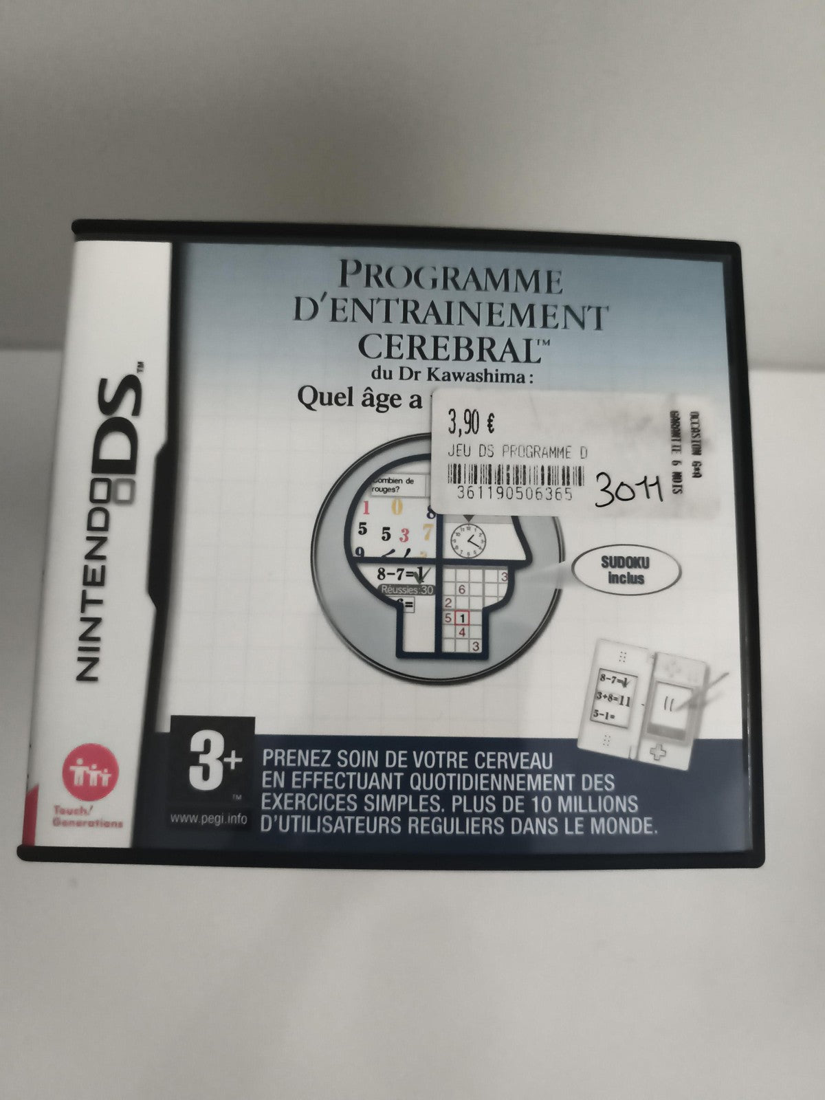 Jeu Nintendo DS Programme d'entraînement cérébral Dr Kawashima Sudoku