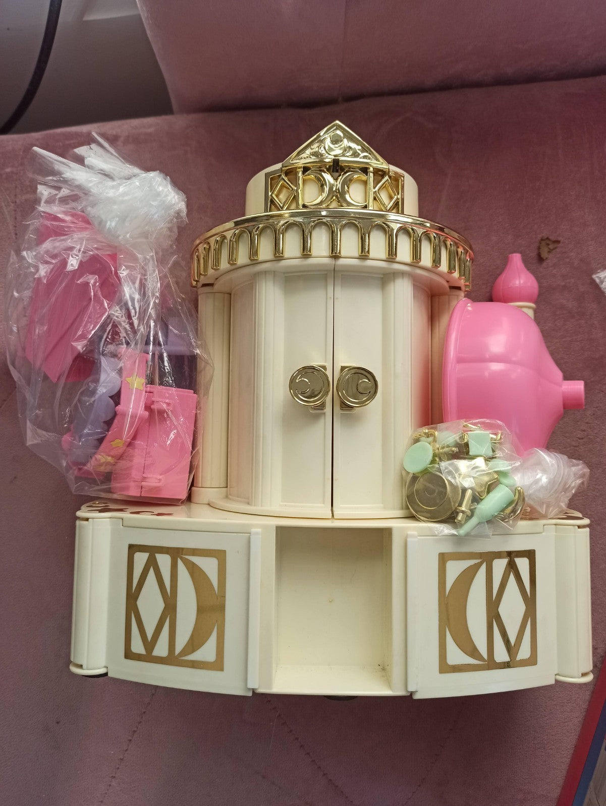 Playset château Sailor Moon Moon Castle Bandai 1992 Japan boîte décor rose