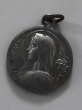 Médaille religieuse Vierge Marie VIRGO VIRGINUM ronde finition argentée