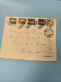 Ancienne enveloppe oblitérée début XXe, timbres Zurich, philatélie, vintage