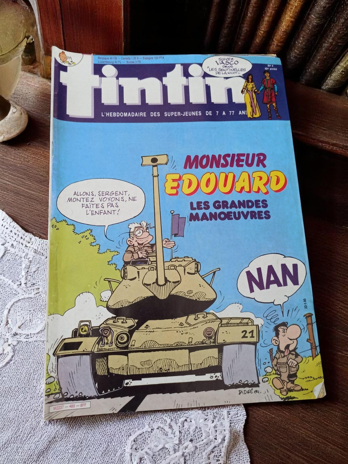 Magazine Tintin vintage années 70 Monsieur Edouard rare BD hebdomadaire